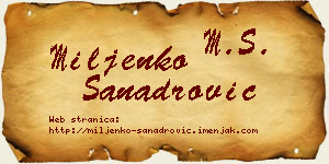 Miljenko Sanadrović vizit kartica